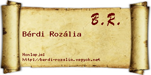 Bérdi Rozália névjegykártya